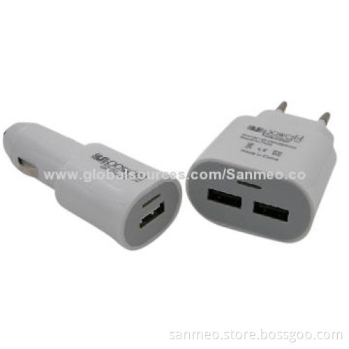 Dual USB charger for all smartphone and electric devices/use in car/home short-circuit protectionNew